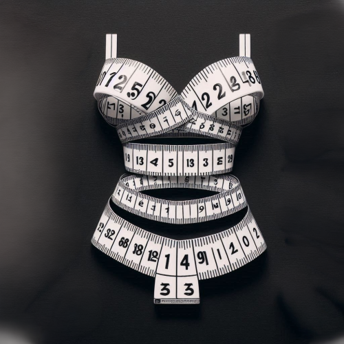 Cocotier Royal_Maßband geformt zu einem Bikini in schwarz und weiß